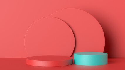 3D  Empty Shape Light Maroon Background