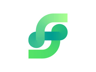 modern s letter logo design with loop symbol