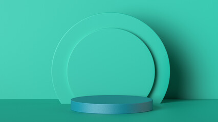 3D  Empty Shape Sea Green Background