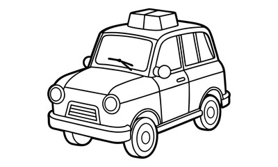 Taxi Kids t shirt design silhouette and vector line art, detailed illustration for relaxation and stress relief, perfect for adult coloring books, printable art therapy activities.