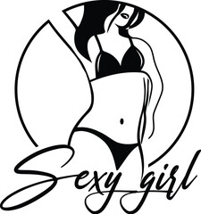 Vector sexy girl logo