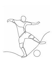  continuous line illustration with football player jpg
