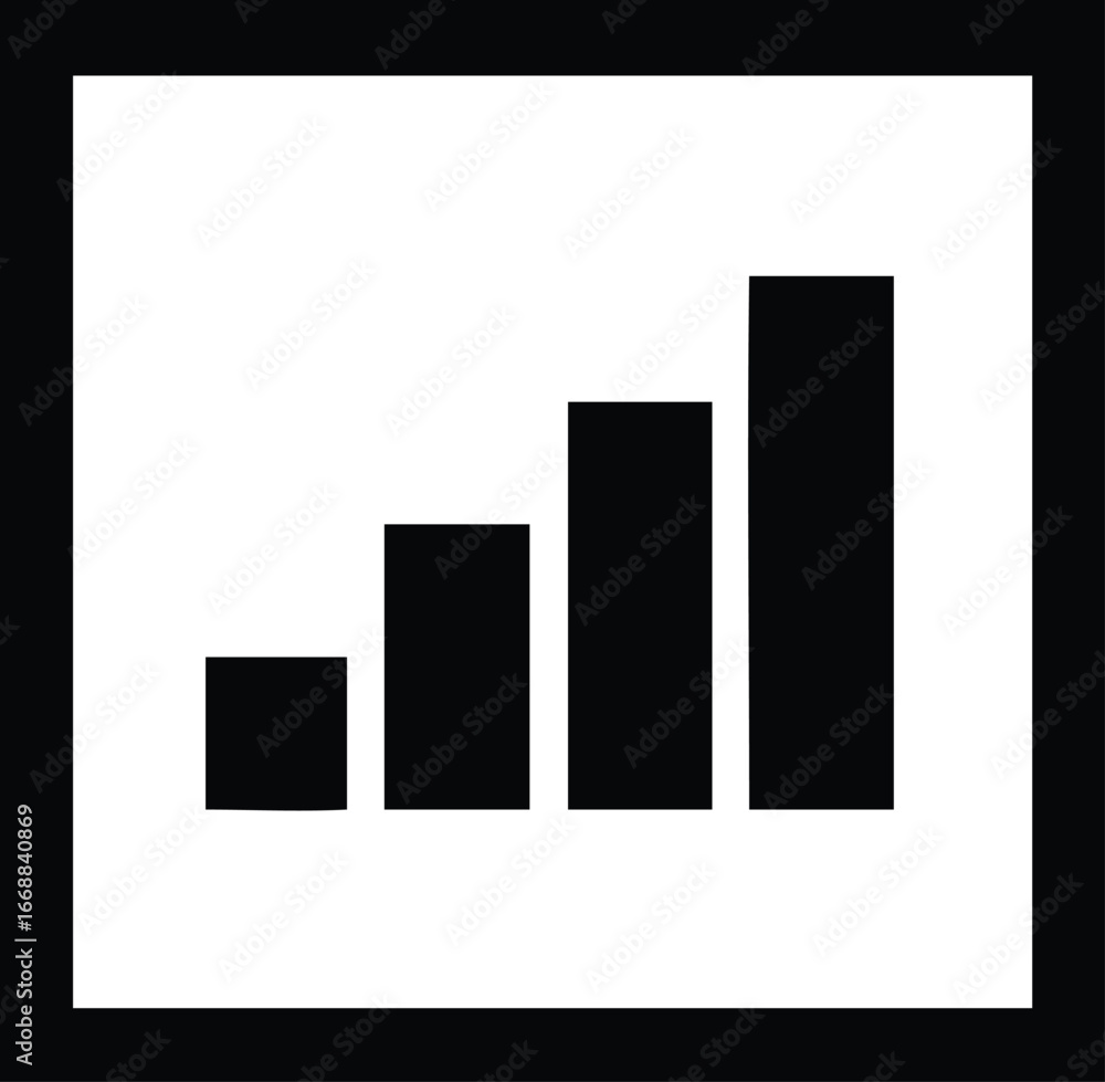 Aufkleber simple bar chart representing growth and progress upward trend data visualization