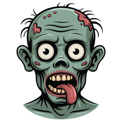 Zombie with big red pimples cartoon character isolated vector illustration on white background