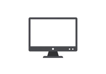 Modern computer monitor displays clean white screen ready for your content creation