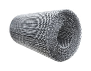 Construction project use of wire mesh roll in industrial settings for security fencing isolated on transparent background, png