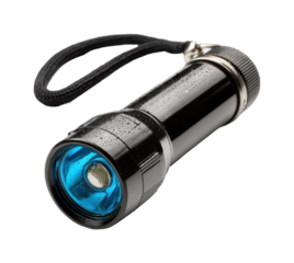 Emergency preparedness flashlight adventure product spotlight dark environment isolated on transparent background, png