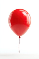 Single red balloon against white background (2)