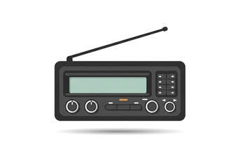 Fototapeta premium Sleek modern radio with antenna and digital display, perfect for retro tech themes