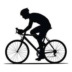 Obraz premium Silhouette of a professional cyclist in full motion on a racing bicycle silhouette