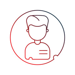 User gradient outline icon with white background vector stock illustration
