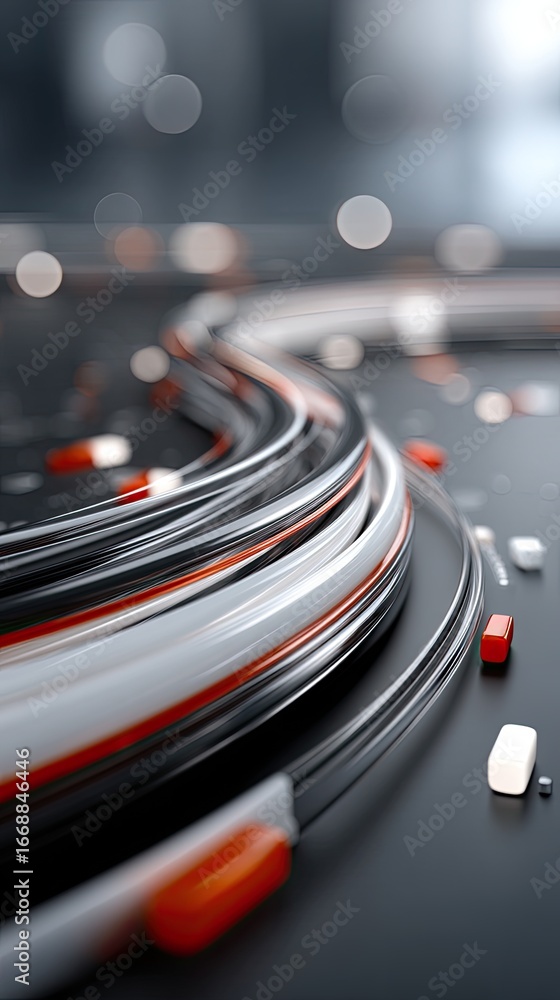 Leinwandbilder flowing lines intertwine with sparkling elements, creating a dynamic, vibrant atmosphere filled with