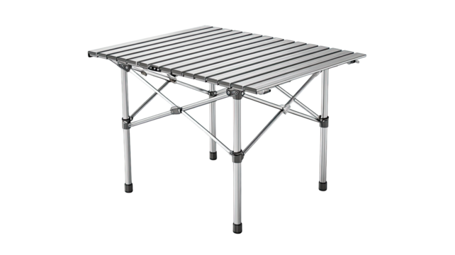 Lightweight, portable table with ribbed top and X-shaped support structure