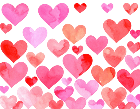 Valentine’s Day card template (heart icons transparent PNG)  