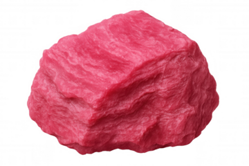 Pink textured rock suspended against transparent backdrop, enhancing visual design compositions