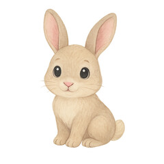 Cute watercolor bunny rabbit illustration transparent background
