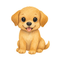 Cute watercolor puppy dog illustration transparent background