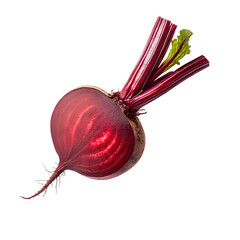 Fresh beetroot vegetable half cut isolated on black background healthy food ingredient close up shot