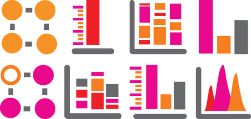 Data Visualization Charts And Graphs Icons statistics