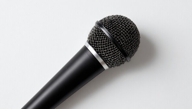 Close-up of a black microphone