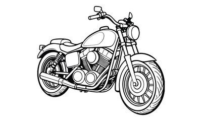 Fototapeta premium Harley-Davidson Sportster Kids vector line art and silhouette t shirt design, elegant detailed illustration, perfect for printable coloring pages, art therapy relaxation and stress relief.