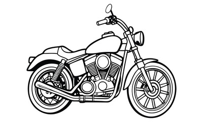 Harley-Davidson Sportster Kids vector line art and silhouette t shirt design, elegant detailed illustration, perfect for printable coloring pages, art therapy relaxation and stress relief.