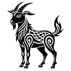 tribal style goat silhouette