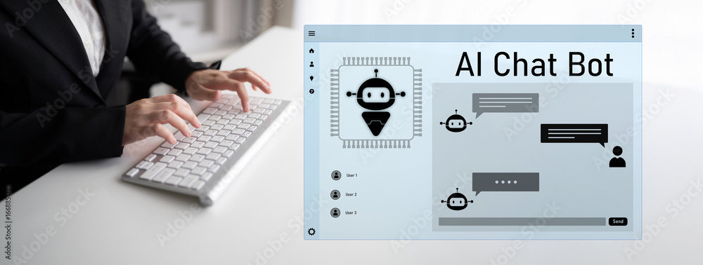 Aufkleber ai chatbot interface facilitates communication, chatbot, and ai interaction for automated user suppo