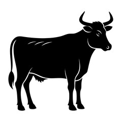 silhouette of a cow