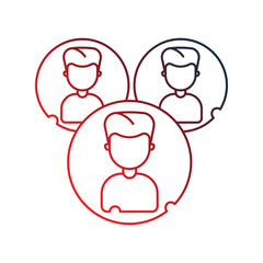 Group gradient outline icon with white background vector stock illustration