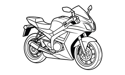 Kawasaki Ninja Kids silhouette and vector line art t shirt design, intricate detailed drawing, adult coloring pages, printable art for stress relief and relaxation, high-quality illustration.