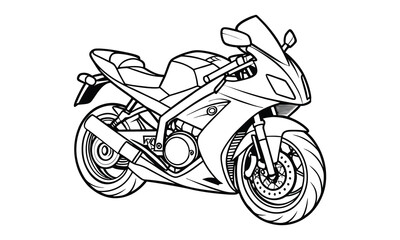 Kawasaki Ninja Kids silhouette and vector line art t shirt design, intricate detailed drawing, adult coloring pages, printable art for stress relief and relaxation, high-quality illustration.