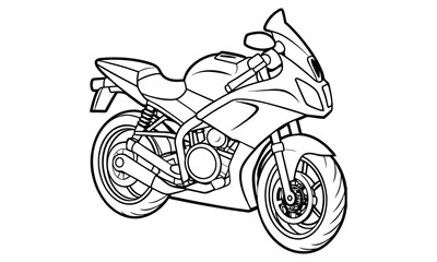 Kawasaki Ninja Kids silhouette and vector line art t shirt design, intricate detailed drawing, adult coloring pages, printable art for stress relief and relaxation, high-quality illustration.