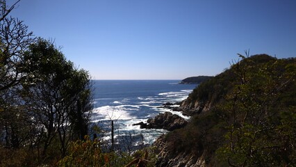 Natural landscape in the bays of Huatulco