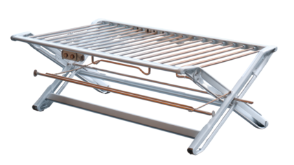 Folding, white, metal clothes drying rack