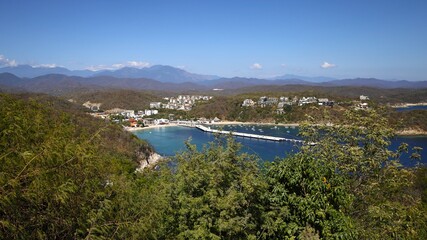 Natural landscape in the Huatulco marina