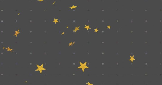 Initial bright stars drifting into frame, forming moving clusters and creating shifting star field