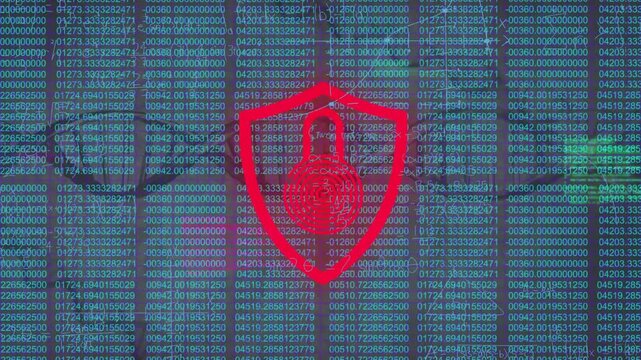 Scrolling code causing shield print icon flashing red shifting hue to green match flashing red
