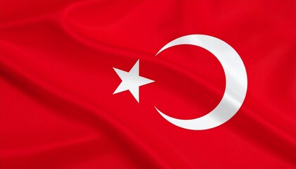 "Turkey's national flag with a red background and white crescent and star slightly left of center, symbolizing martyrdom and Islamic heritage."