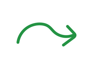 A green wavy arrow pointing to the right on a white background.