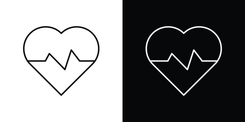 Heart rate icons. vector symbol illustrations.