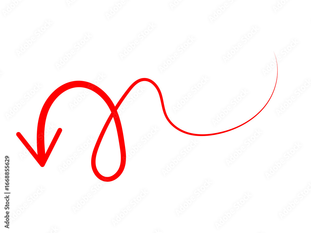 Poster intricate red arrow on black: a modern art direction illustration with elegant curves and contrastin
