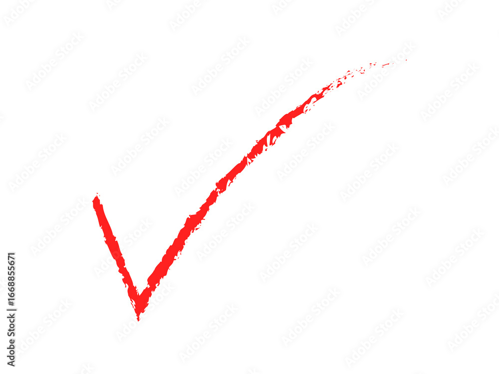 Aufkleber vibrant red check mark against stark black background in a bold and decisive display of confirmation