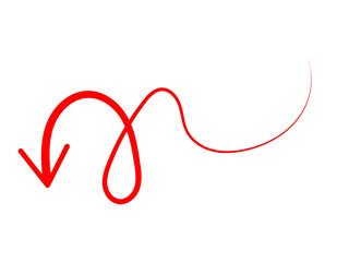 Intricate Red Arrow on Black: A Modern Art Direction Illustration with Elegant Curves and Contrasting Design Elements