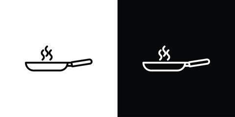 Frying pan icons. vector symbol illustrations.
