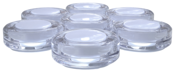 Clear cosmetic containers