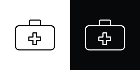 Obraz premium First aid box icons. vector symbol illustrations.