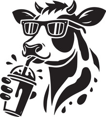 Cool Cow with Sunglasses