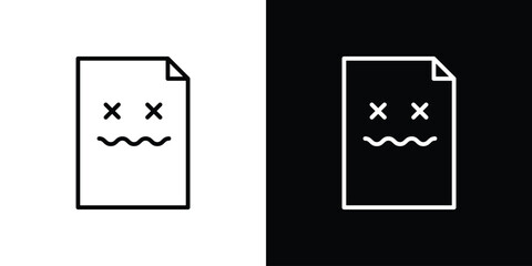 Corrupted file icons. vector symbol illustrations.