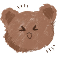 excited bear face illustration 
